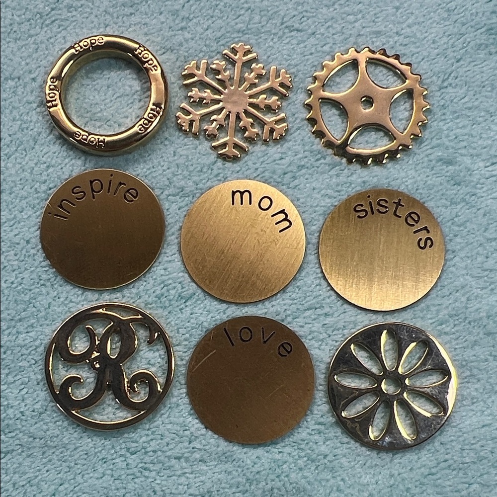 Floating Locket Charm Coins in gold